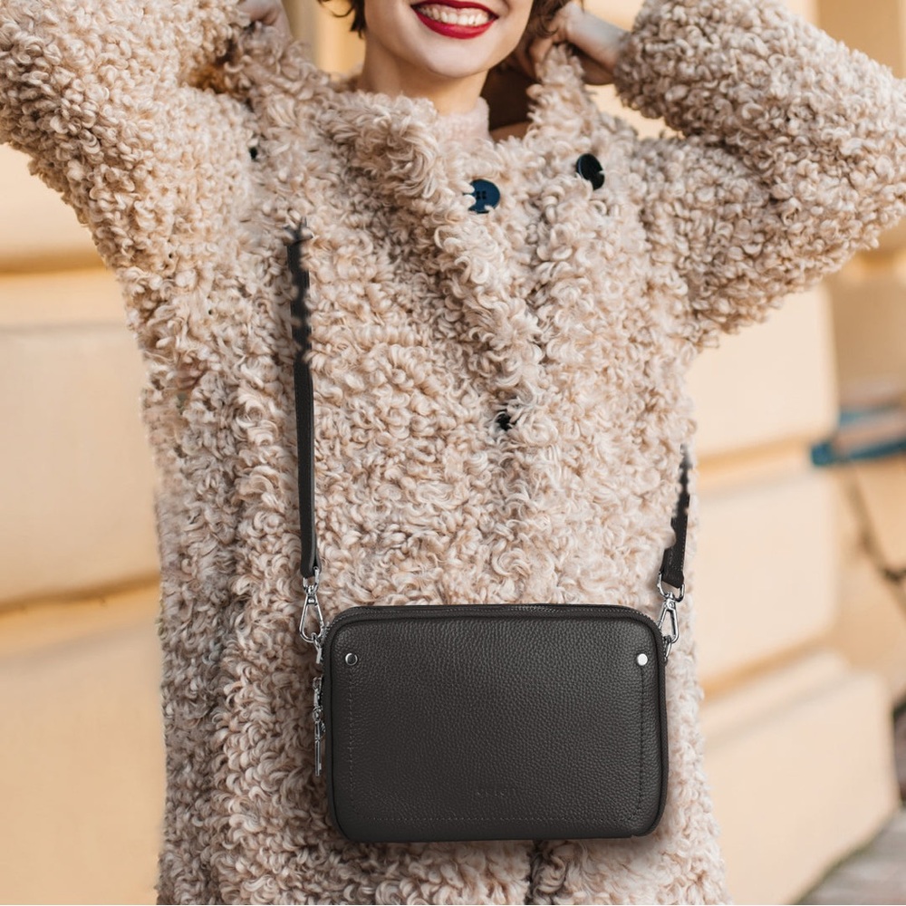 befen RFID Genuine Leather Crossbody Bag In Blue - Picture 9 of 14